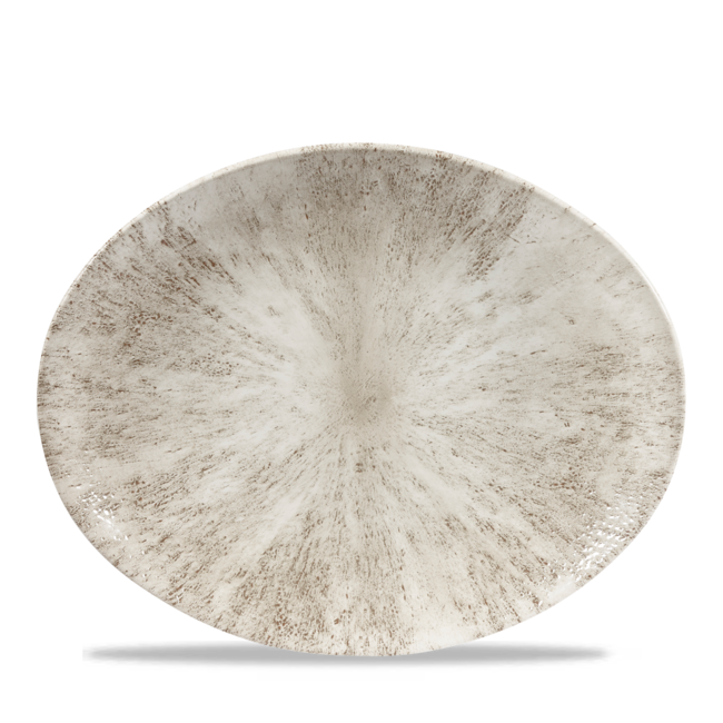 Churchill Servies Horeca Kwaliteit Stone Agate Grey Orbit Oval Coupe Plate 32cm 12/box