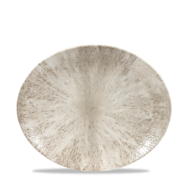 Churchill Servies Horeca Kwaliteit Stone Agate Grey Orbit Oval Coupe Plate 25cm 12/box