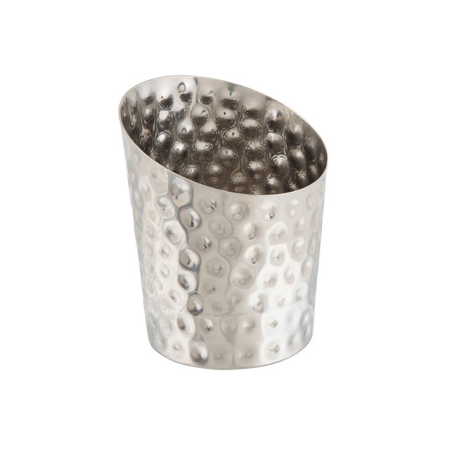 Non Food Company RVS friet/presentatiebakje gehamerd schuin 9,5 cm