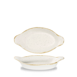 Churchill Servies Horeca Kwaliteit Stonecast Barley White Intermed Oval Eared Dish 23.2x12.5cm