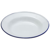 Non Food Company Emaille diep bord met blauwe rand 24 cm