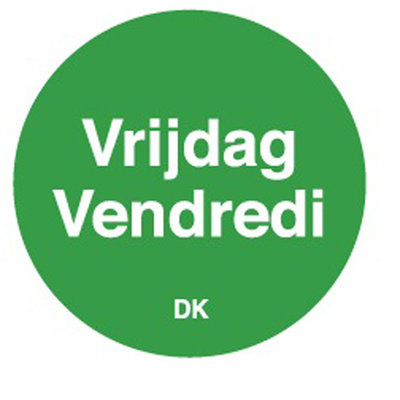 Daymark Permanente sticker vrijdag 19 mm 1000/rol