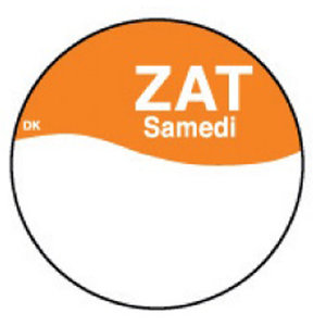 Daymark Perm. sticker m/schrijfvl. zaterdag 19 mm 1000/rol