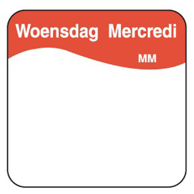 Daymark Makk. verwijderb. sticker woensdag 25 mm 1000/rol