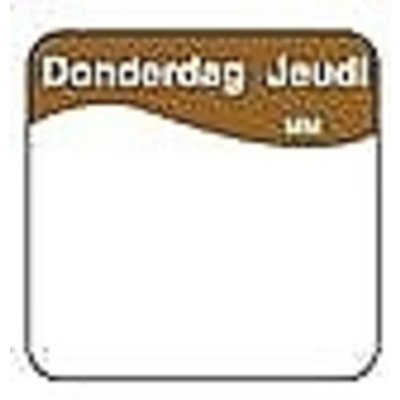 Daymark Makk. verwijderb. sticker donderdag 25 mm 1000/rol