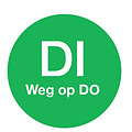 Daymark Afwasb. sticker 'di weg op do' 19 mm 500/rol