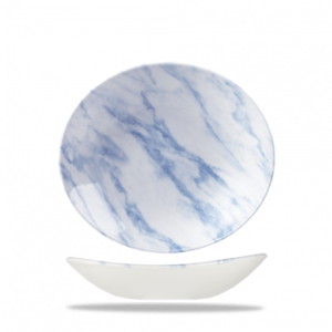 Churchill Marble Blue Oval Coupe Bowl 25.5 x 21.1cm