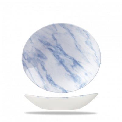 Churchill Churchill | Marble Blue Oval Coupe Bowl 25.5 x 21.1cm