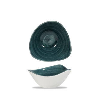 Churchill Servies Horeca Kwaliteit Stonecast Patina Rustic Teal Triangular Bowl 15.3cm Churchill Servies Horeca Kwaliteit Stonecast Patina Rustic Teal Triangular Bowl 15.3cm