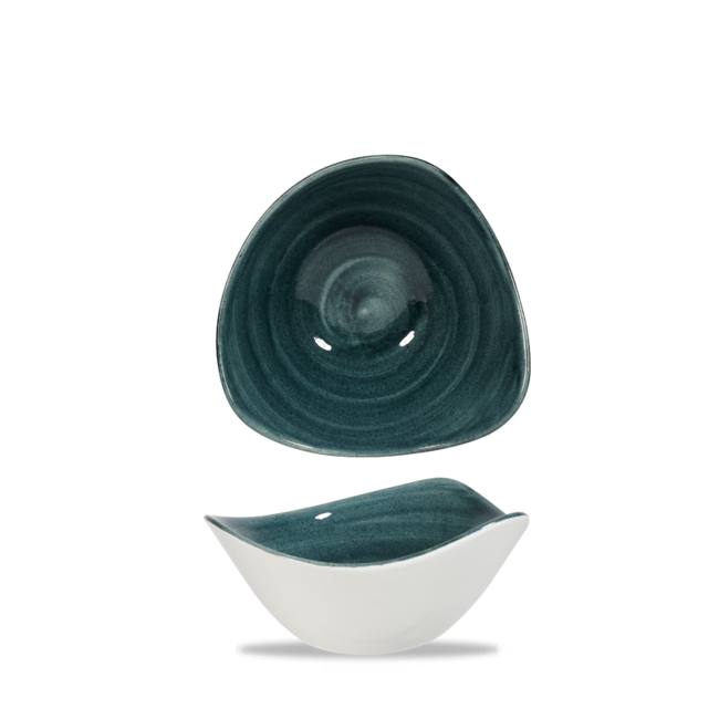 Churchill Servies Horeca Kwaliteit Stonecast Patina Rustic Teal Triangular Bowl 15cm 12/box