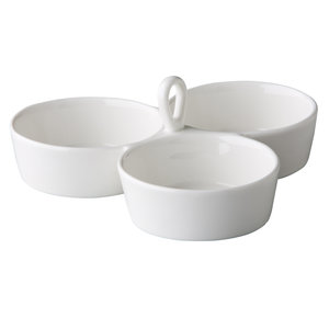 Q Authentic Servies Horeca Kwaliteit QFC 3-vaks kom met handvat 3 x 10 cm