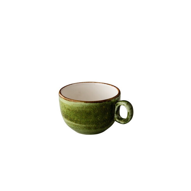 Q Authentic Servies Horeca Kwaliteit Jersey Cappuccino Kop Stapelbaar Groen 200 ml 6/box