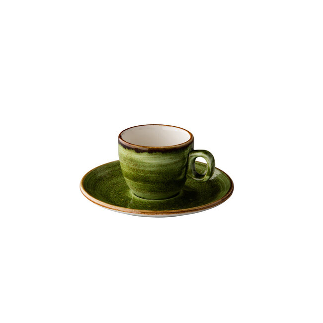 Q Authentic Servies Horeca Kwaliteit Jersey Espresso Kop Stapelbaar Groen 80 ml 6/box