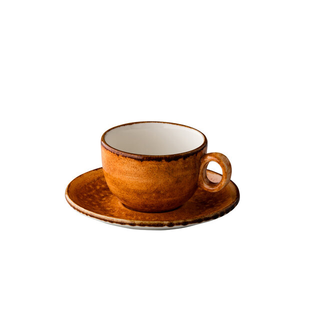 Q Authentic Servies Horeca Kwaliteit Jersey Cappuccino Kop Stapelbaar Oranje 200 ml 6/box