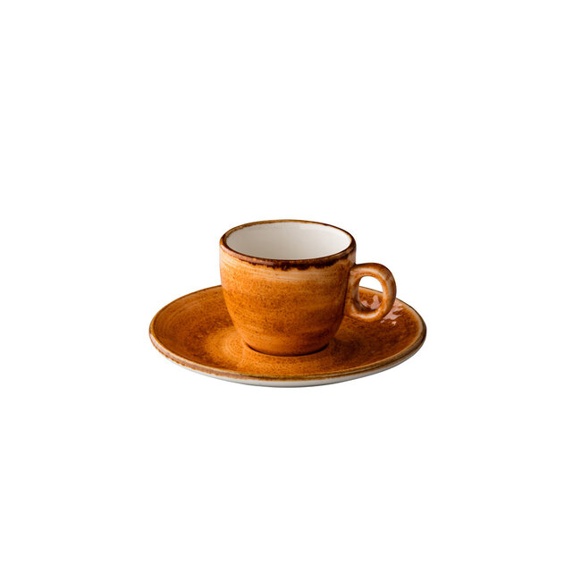 Q Authentic Servies Horeca Kwaliteit Jersey Espresso Kop Stapelbaar Oranje 80 ml 6/box