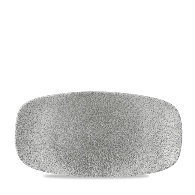 Churchill Servies Horeca Kwaliteit Raku Jasper Grey Chefs Oblong Plate 29.8 x 15.3cm 12/box