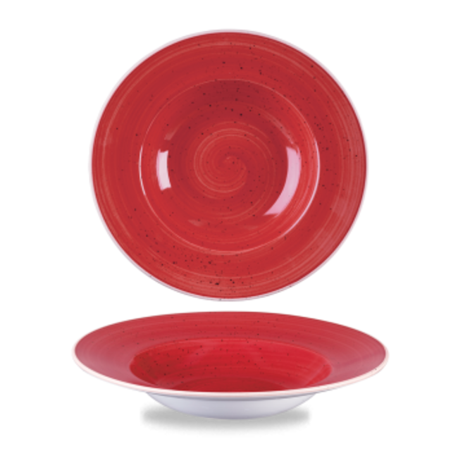 Churchill Servies Horeca Kwaliteit Stonecast Berry Red Profile Wide Rim Bowl Med 24cm 12/box