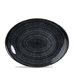 Churchill Servies Horeca Kwaliteit Studio Prints Charcoal Black Orbit Oval Coupe Bord 31.7cm