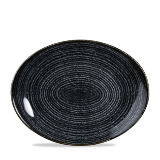Churchill Servies Horeca Kwaliteit Studio Prints Charcoal Black Orbit Oval Coupe Bord 31.7cm