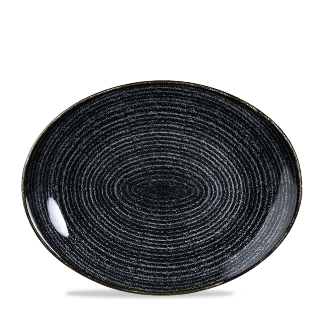 Churchill Servies Horeca Kwaliteit Studio Prints Charcoal Black Oval Coupe Plate 32cm 12/box