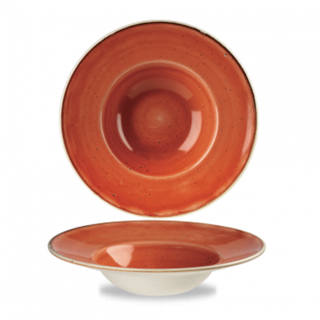 Churchill Servies Horeca Kwaliteit Stonecast Orange Profile Wide Rim Bowl Med 24cm 12/box