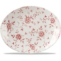 Churchill Servies Horeca Kwaliteit Rose Chintz Cranberry Orbit Oval Coupe Bord 31.7cm