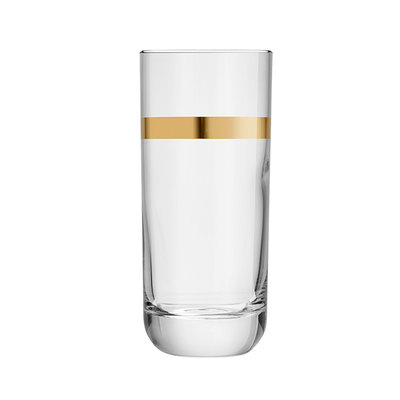 Onis new brand, same glass Libbey | Envy Beverage Gold band 350 ml