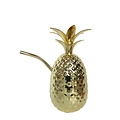 Non Food Company Metal pineapple with straw Gold 455 ml