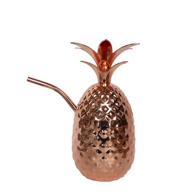 Non Food Company Metal pineapple with straw Copper 455 ml