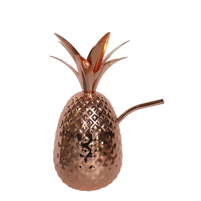 Non Food Company Metal Pineapple with straw Copper 710 ml
