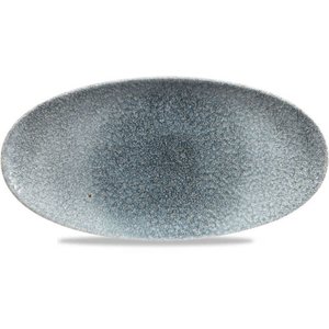 Churchill Servies Horeca Kwaliteit Raku Topaz Blue Oval Chefs Bord 35x17.5cm