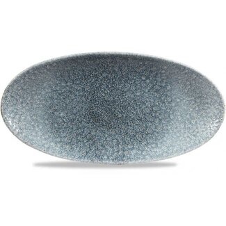Churchill Servies Horeca Kwaliteit Raku Topaz Blue Oval Chefs Bord 30x15cm Churchill Servies Horeca Kwaliteit Raku Topaz Blue Oval Chefs Bord 30x15cm