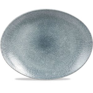 Churchill Servies Horeca Kwaliteit Raku Topaz Blue Orbit Oval Coupe Bord 31.7cm