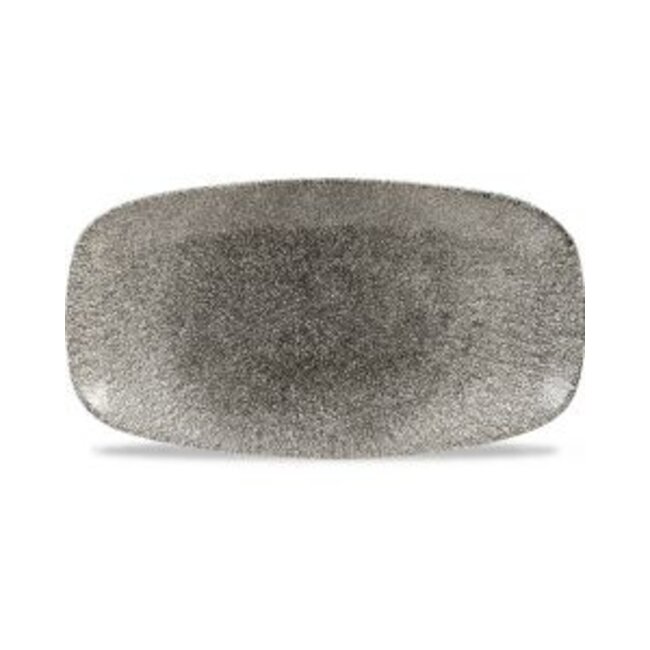 Churchill Servies Horeca Kwaliteit Raku Quartz Black Chefs Oblong Plate 35.5x18.9cm 6/box