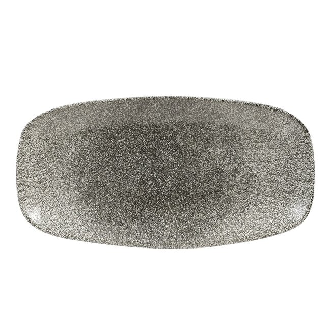 Churchill Servies Horeca Kwaliteit Raku Quartz Black Chefs Oblong Plate 29.8 x 15.3cm 12/box