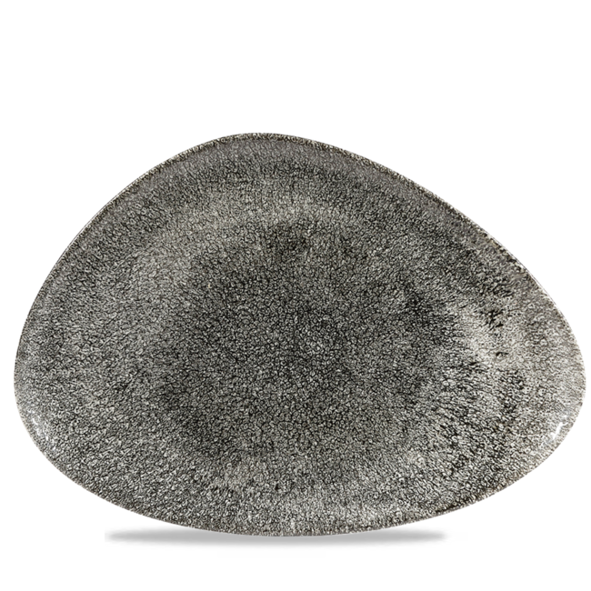 Churchill Servies Horeca Kwaliteit Raku Quartz Black Triangle Chefs Plate 35.6 x 25cm 6/box