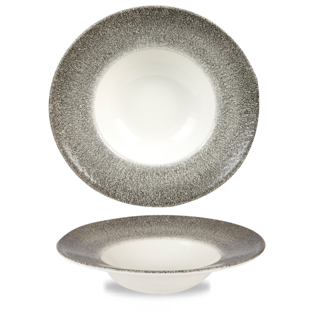 Churchill Servies Horeca Kwaliteit Raku Quartz Black Profile Wide Rim Bowl Large 28cm 12/box