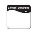 Daymark Vol. oplosbare sticker zondag 25 mm 500/rol