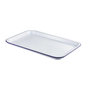Non Food Company Emaille foodplateau wit/blauw 30,5 x 23,5 cm