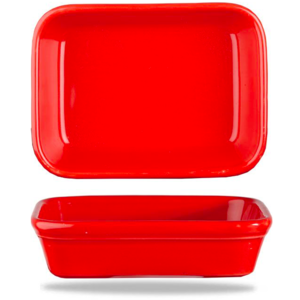 Churchill Servies Horeca Kwaliteit Red Shallow Rect Dish 15.5x11cm