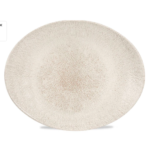 Churchill Servies Horeca Kwaliteit Raku Agate Grey Orbit Oval Coupe Plate 32cm X 25cm 12/box