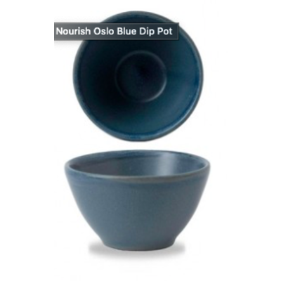 Churchill Churchill Nourish | Oslo Blue Contour Dip Pot 8.3x4.8cm