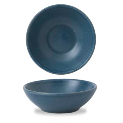 Churchill Churchill Nourish | Oslo Blue Contour Shallow Bowl 11.7x3.8cm