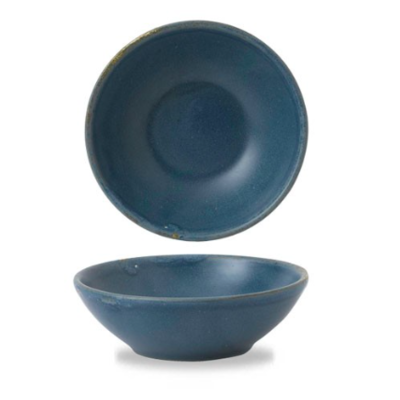 Churchill Churchill Nourish | Oslo Blue Contour Shallow Bowl 13x4.2cm