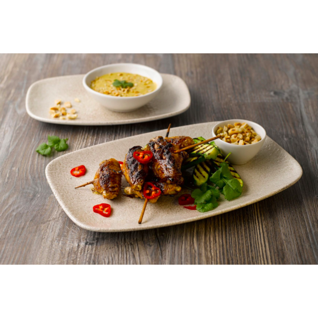 Churchill Servies Horeca Kwaliteit Raku Agate Grey Chefs Oblong Plate 10.3"X8" 12/box