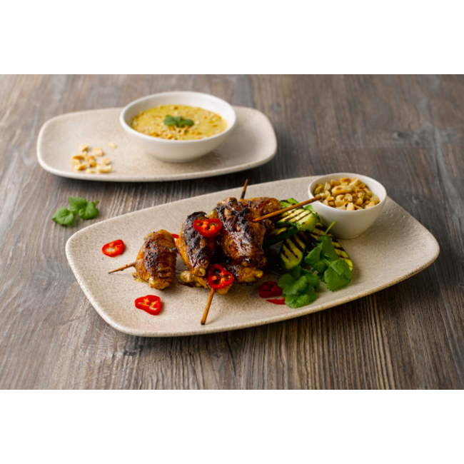 Churchill Servies Horeca Kwaliteit Raku Agate Grey Chefs Oblong Plate 35.5x18.9cm 6/box