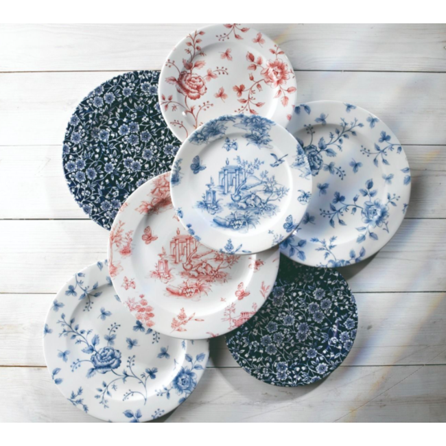 Churchill Servies Horeca Kwaliteit Rose Chintz Grey Orbit Oval Coupe Plate 12 1/2X10" 6/box