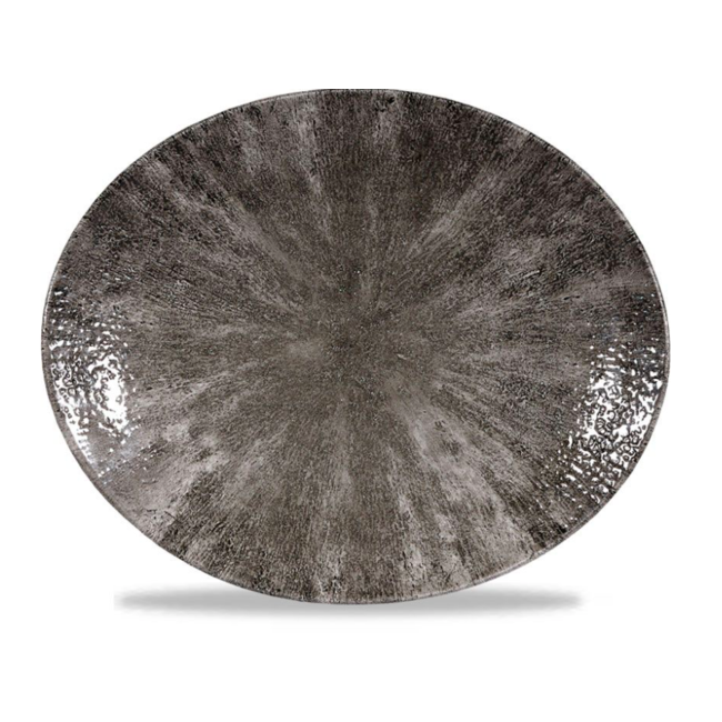 Churchill Servies Horeca Kwaliteit DISCONTINUED Stone Quartz Bl Orbit Oval Coupe Plate 12/box