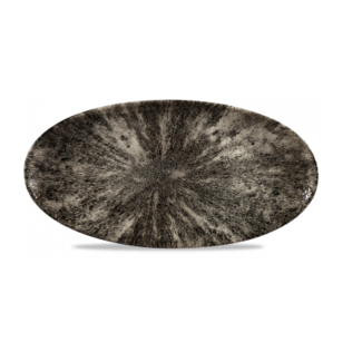 Churchill Servies Horeca Kwaliteit Stone Quartz Black Oval Chefs Bord 35x17.5cm