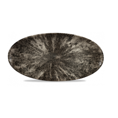 Churchill Churchill | Stone Quartz Black Oval Chefs Bord 35x17.5cm